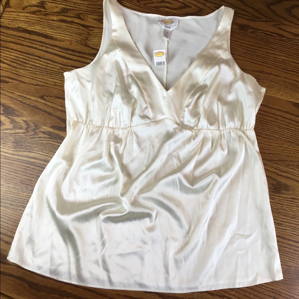 New Talbots Silk Cami Tank Top V-neck Stretch Glam